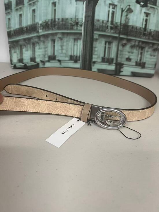 COACH CZ196 Women Fashion Belt, Reversible Signature Coated Canvas Waist Belt, main image 6
